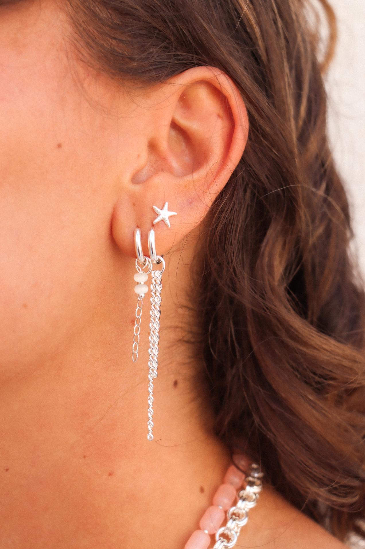 Chain natural hoop silver