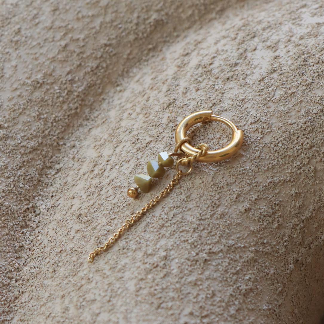 Chain olive hoop gold