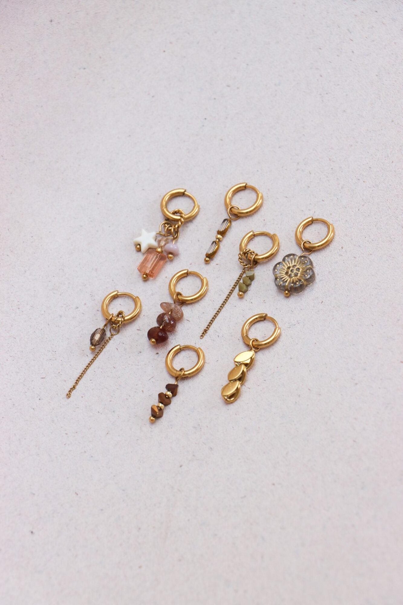 Chain olive hoop gold