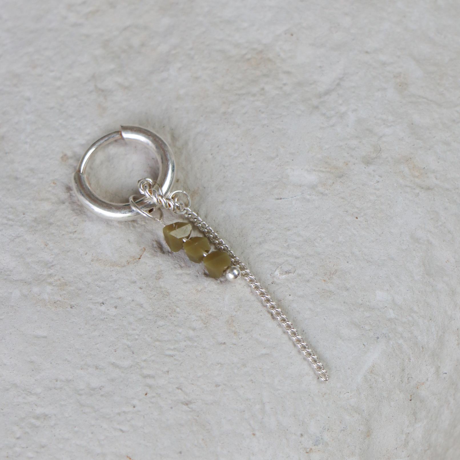 Chain olive hoop silver
