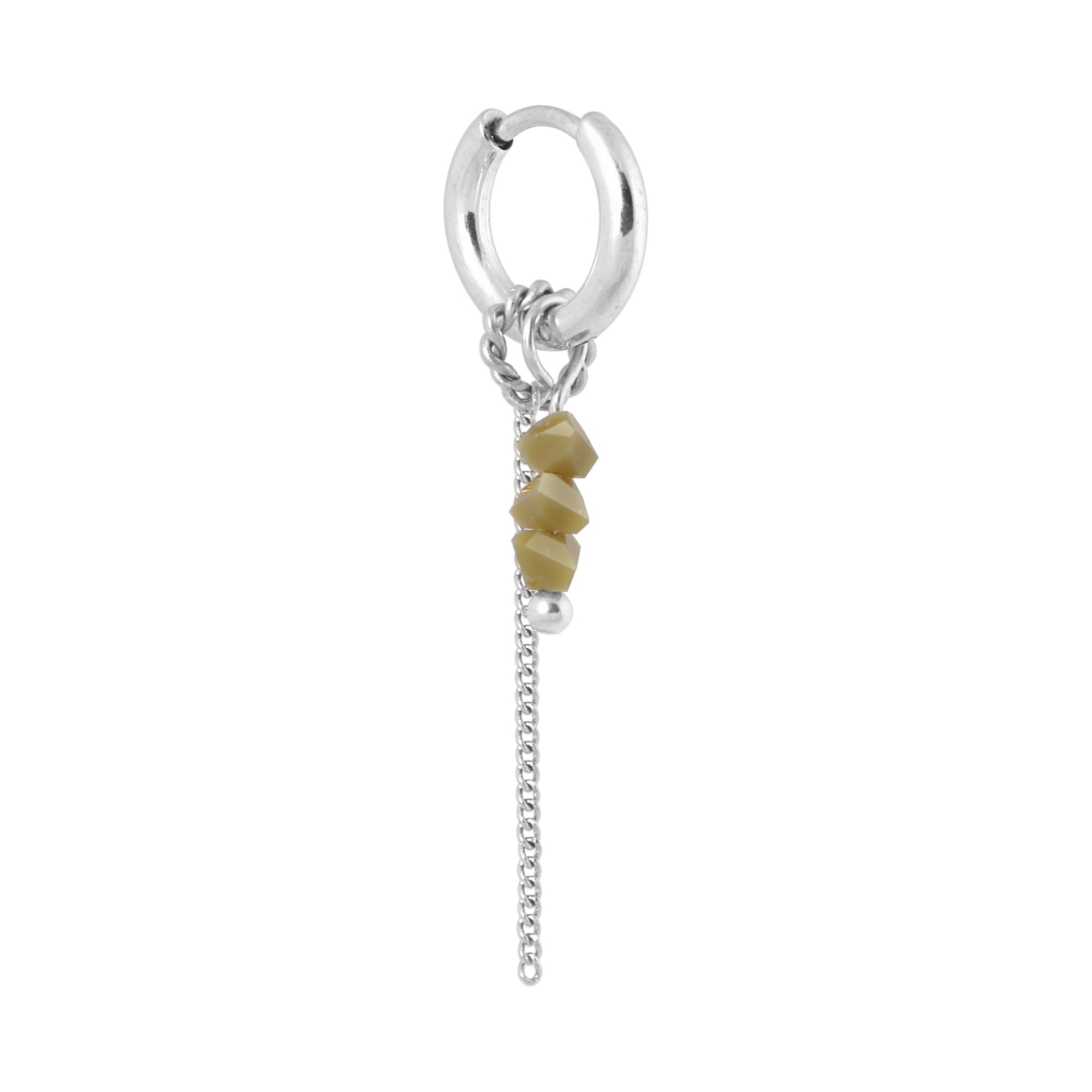 Chain olive hoop silver