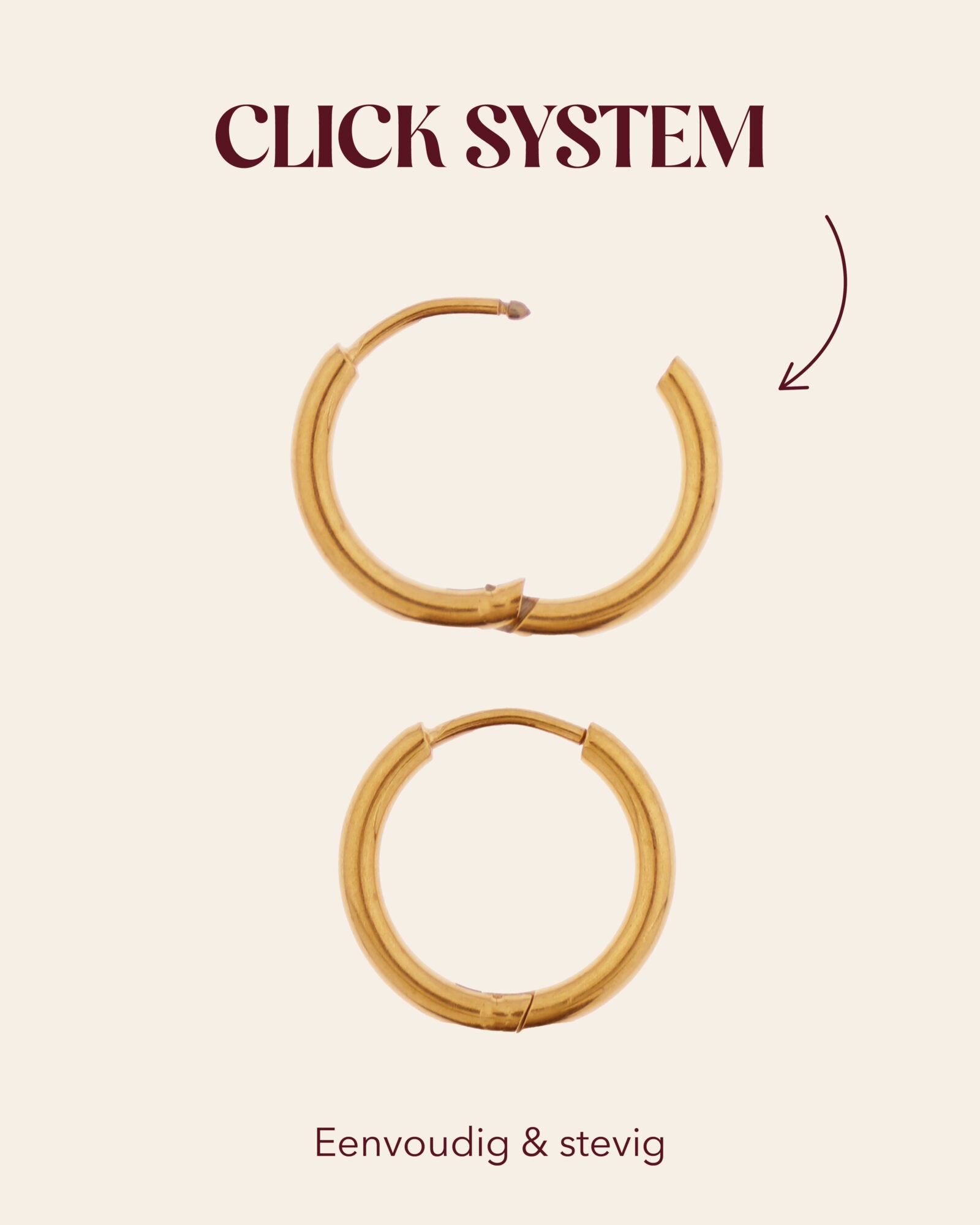 Chain orange round hoop gold