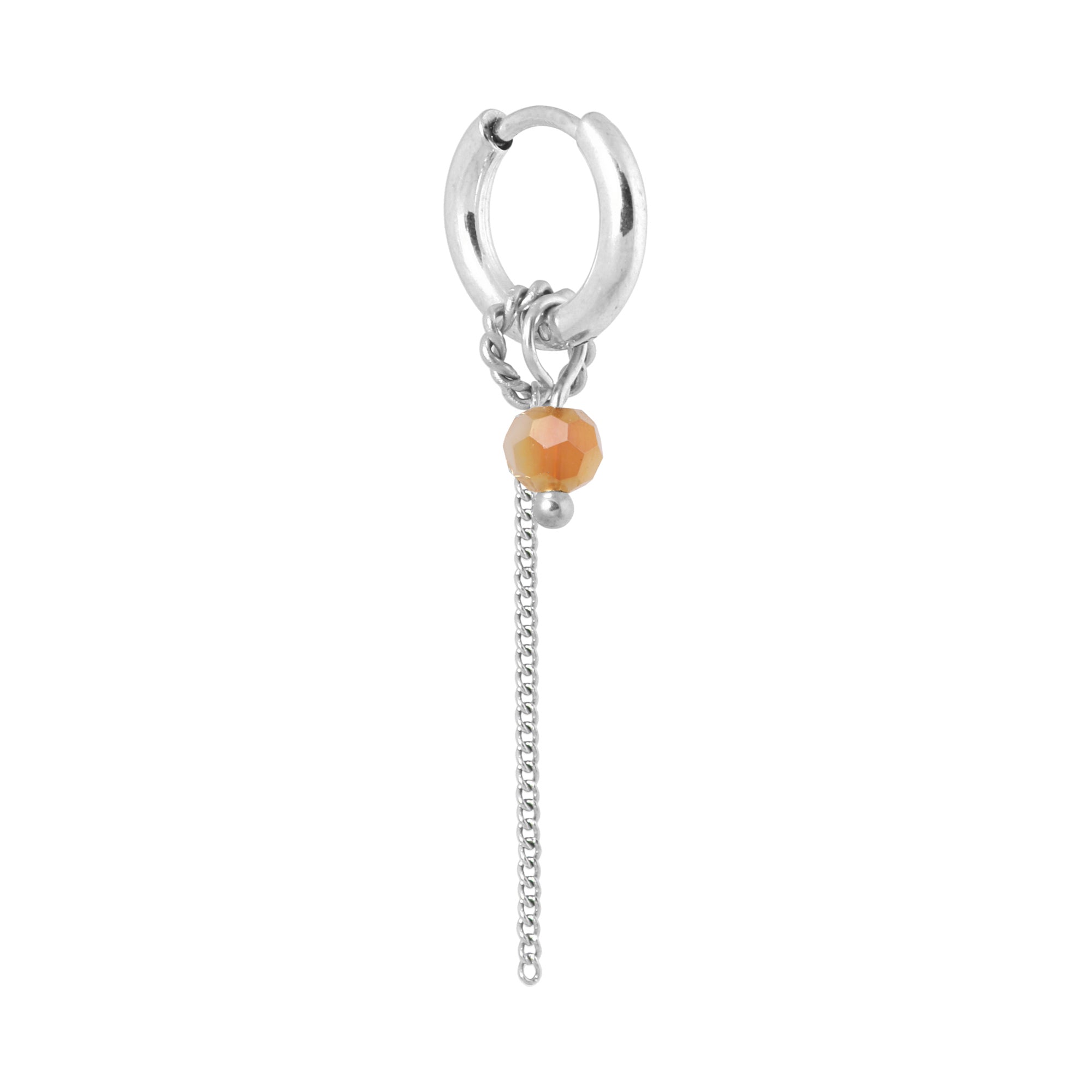 Chain orange round hoop silver