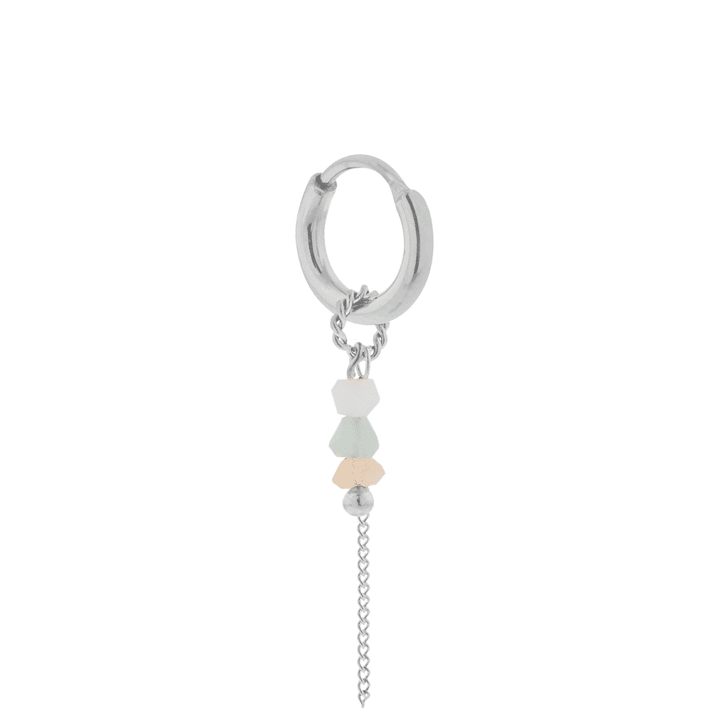 Chain pastel hoop silver