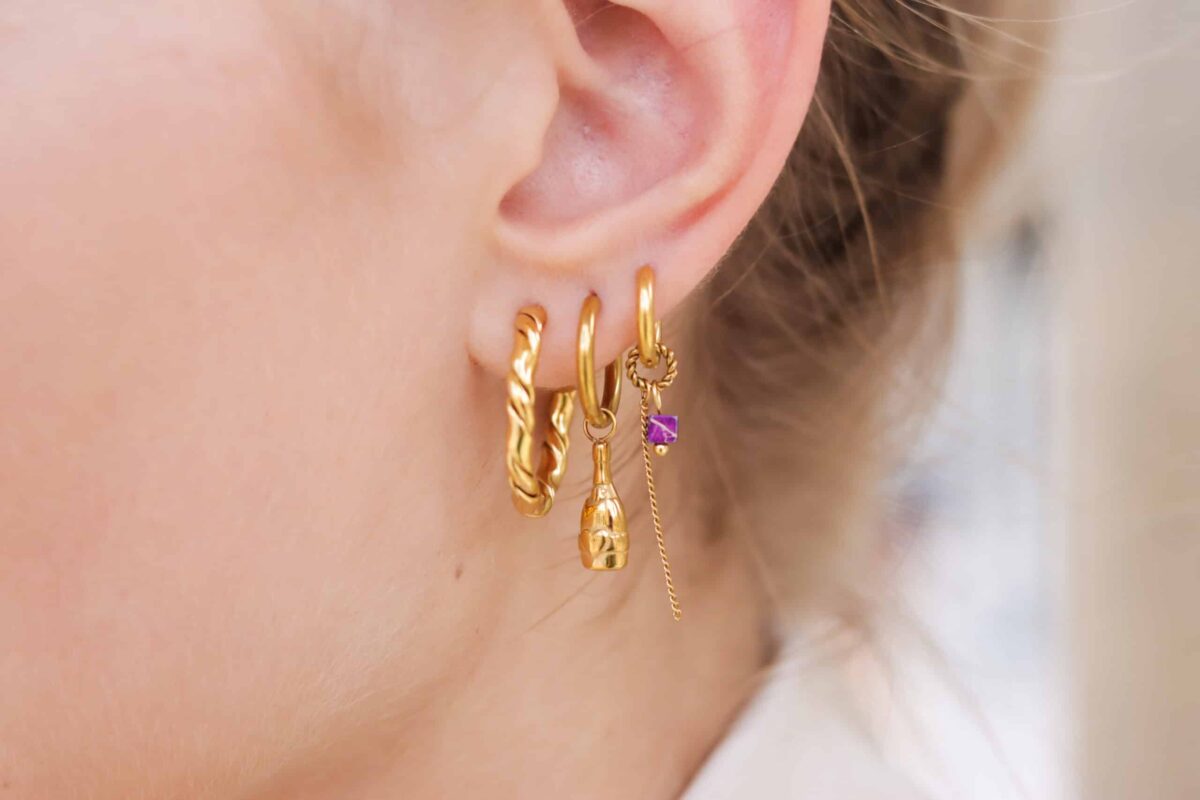 Chain purple hoop gold