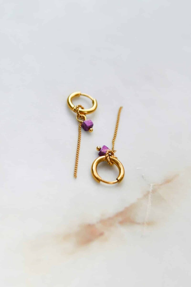 Chain purple hoop gold