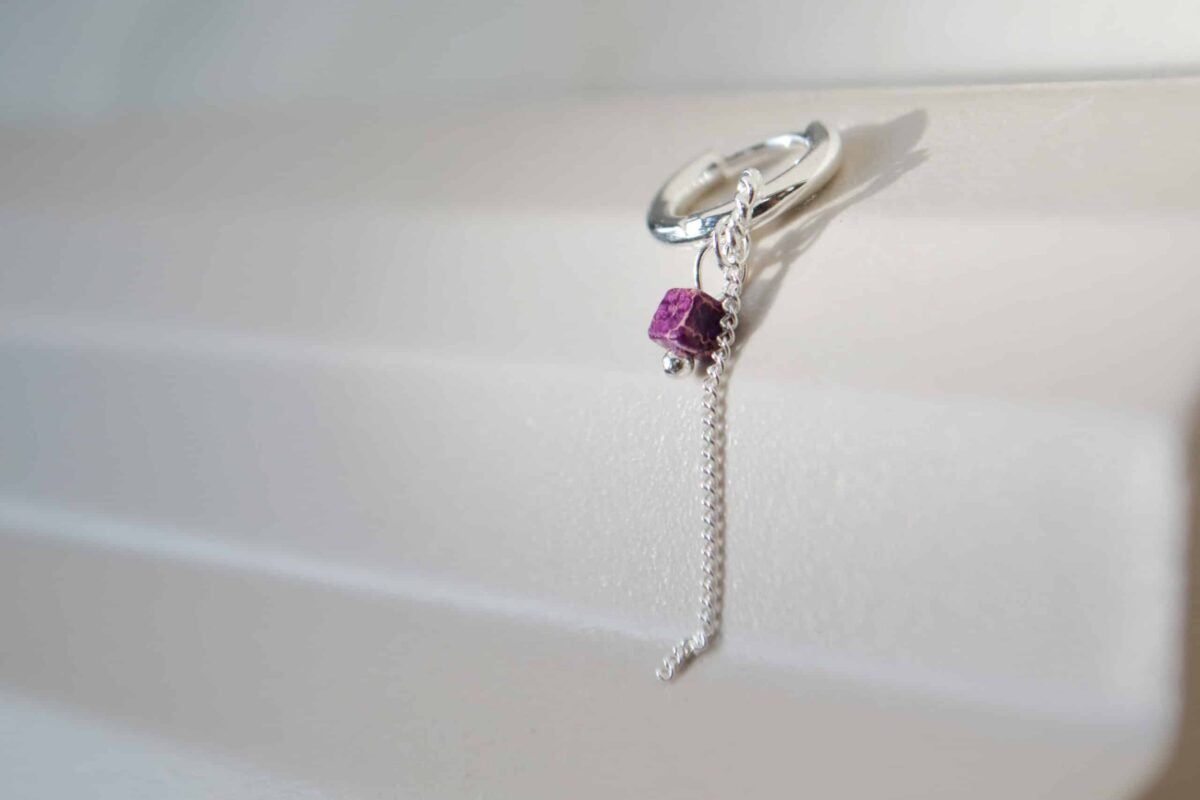 Chain purple hoop silver
