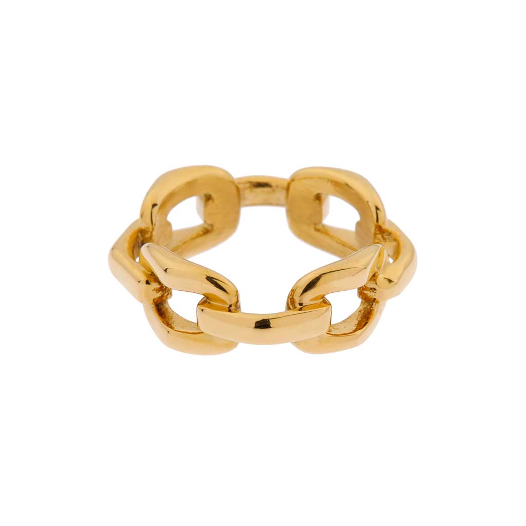 Chain ring gold - 8