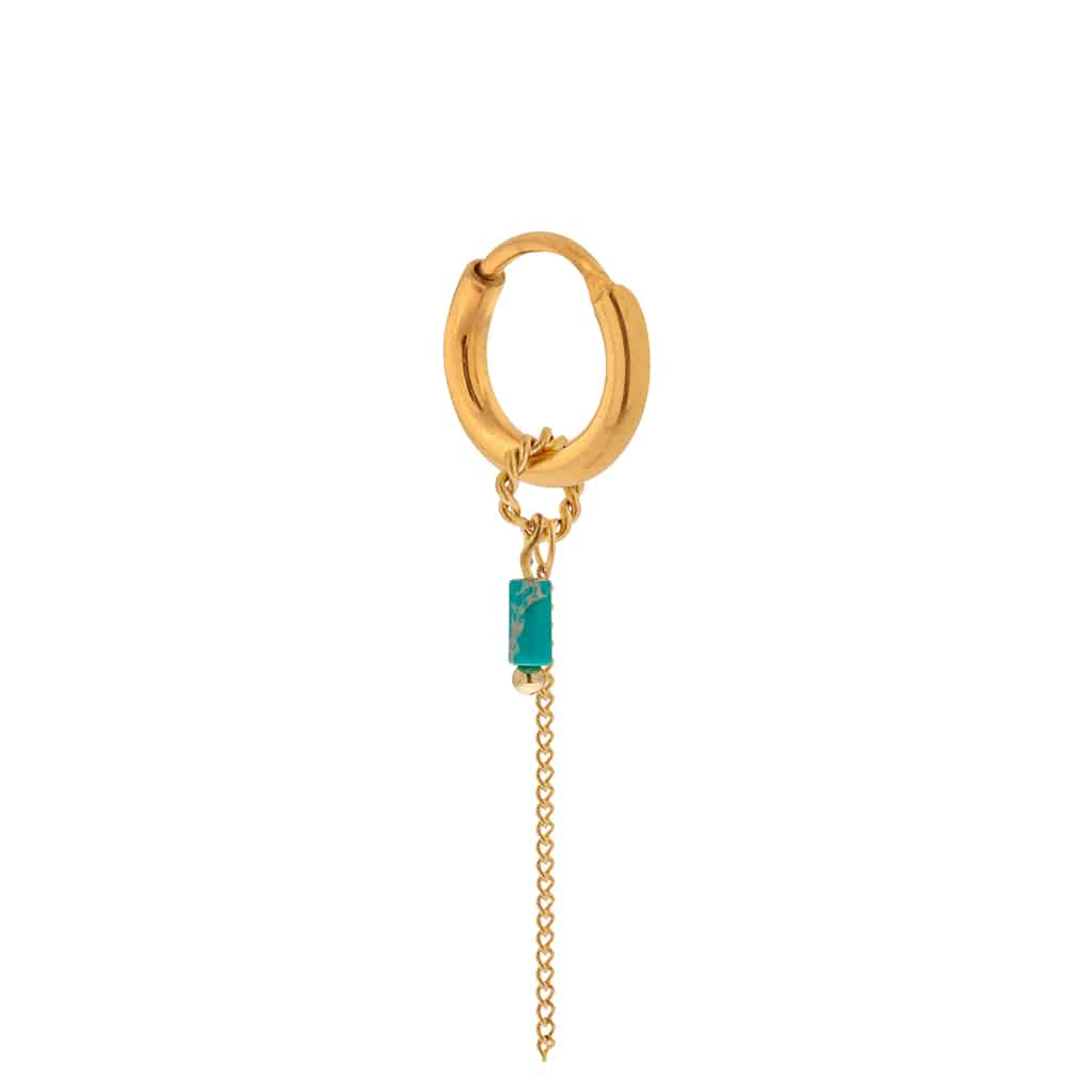 Chain turquoise hoop gold