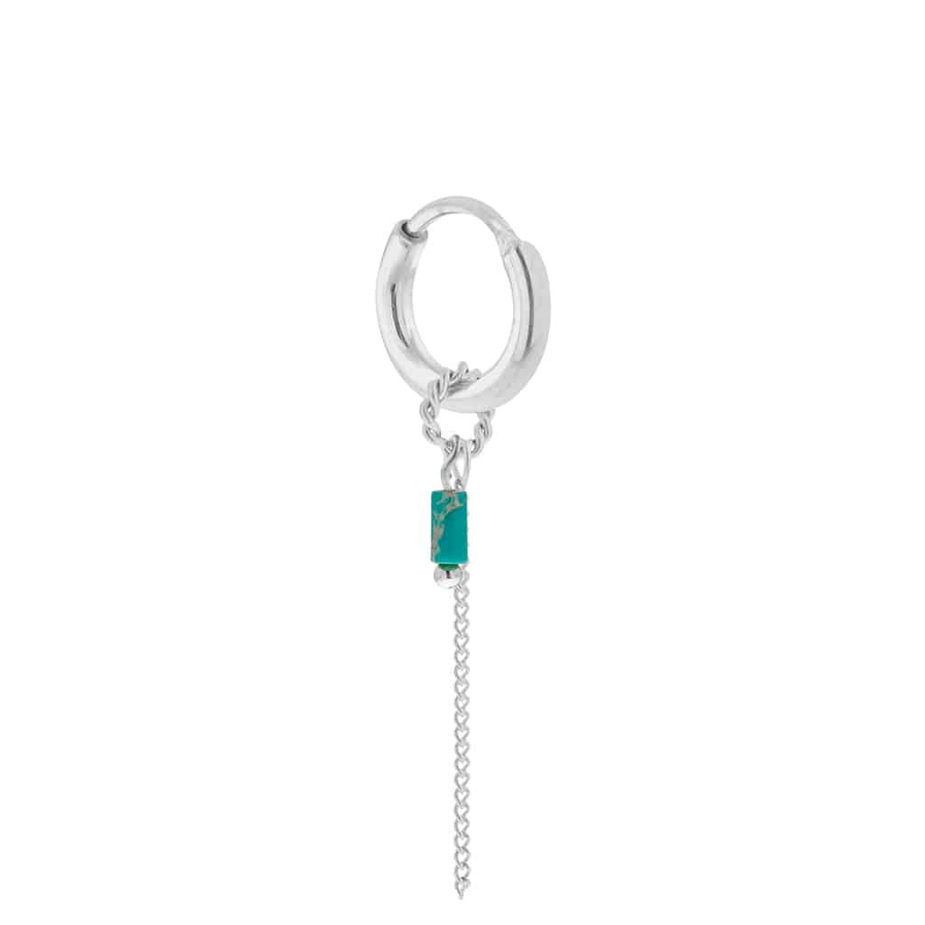 Chain turquoise hoop silver
