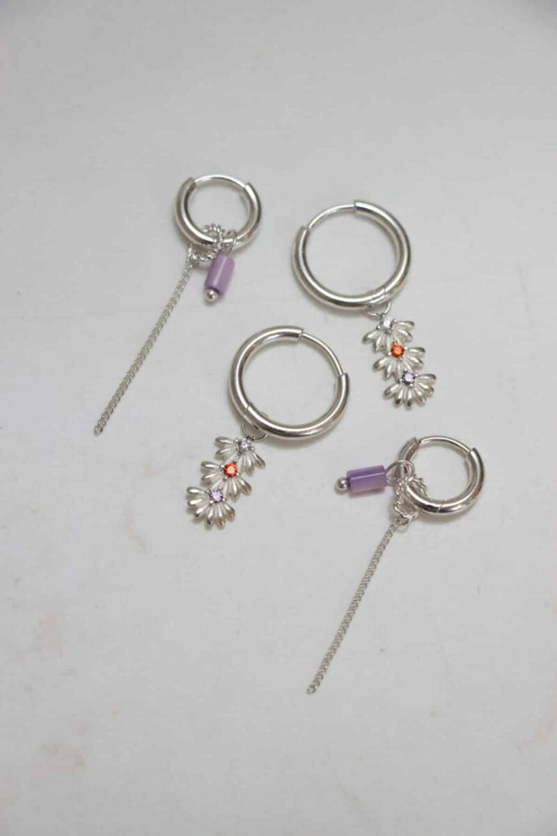 Chain violet hoop silver