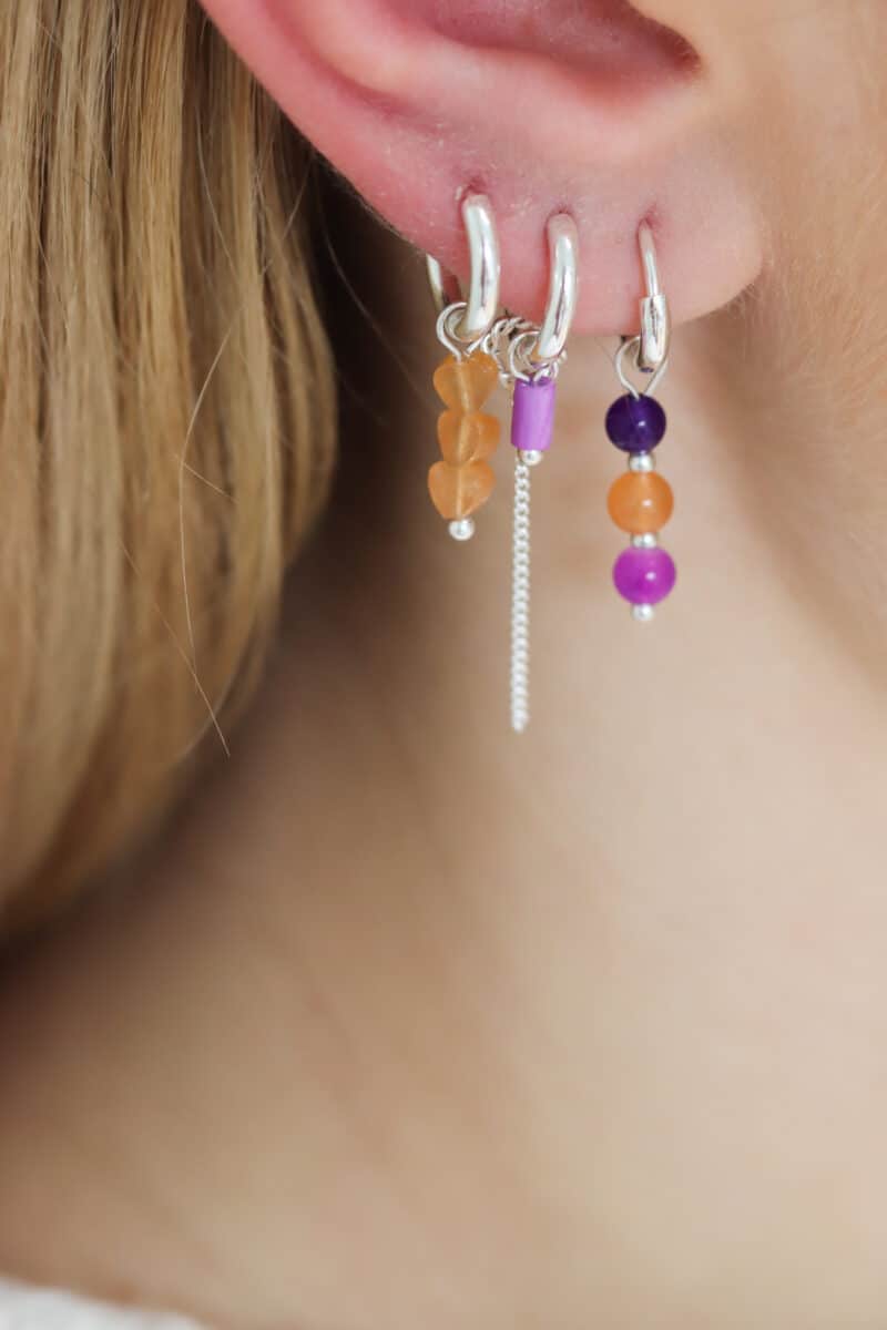 Chain violet hoop silver