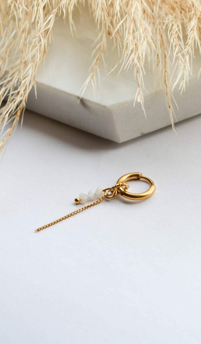 Chain white hoop gold