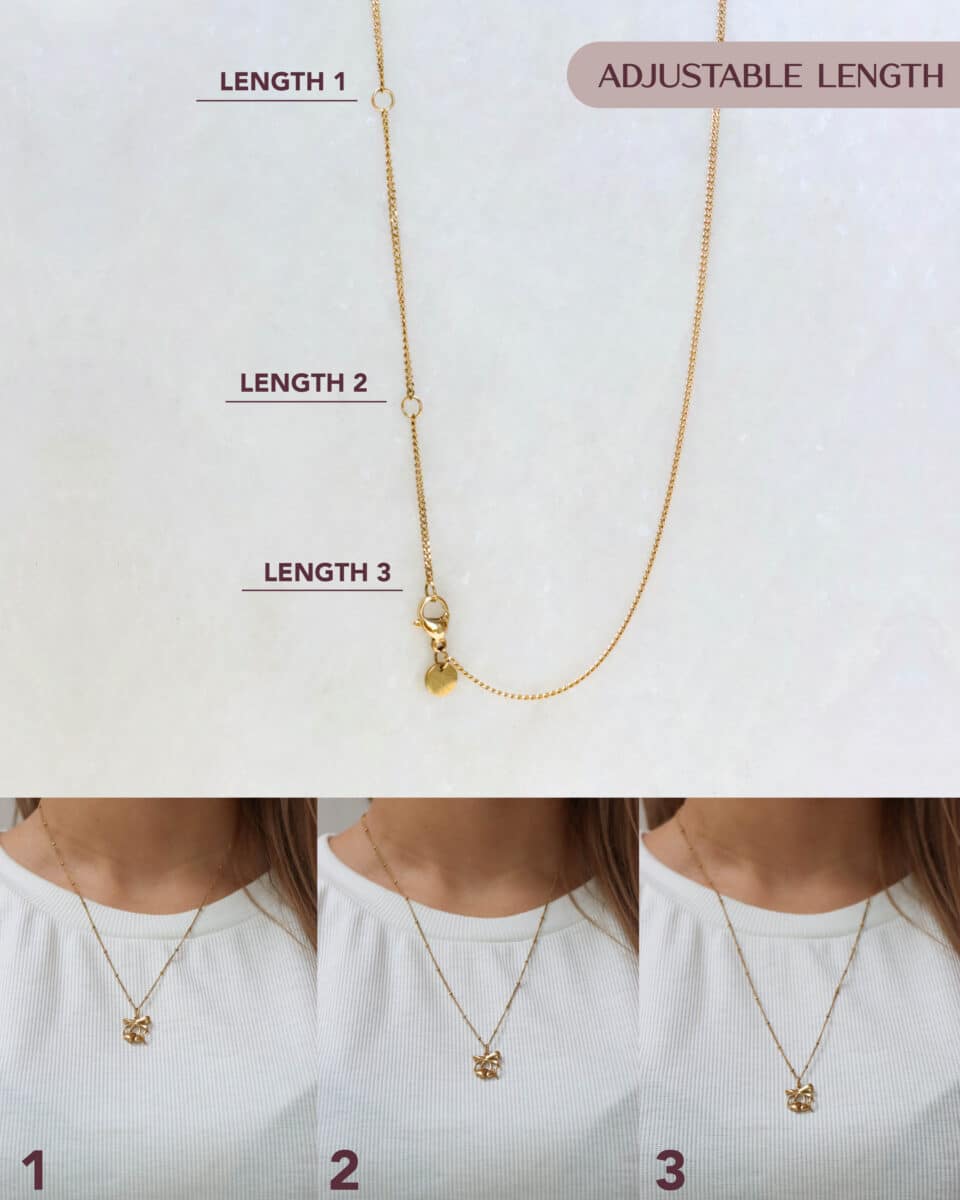 Cherry bow necklace gold