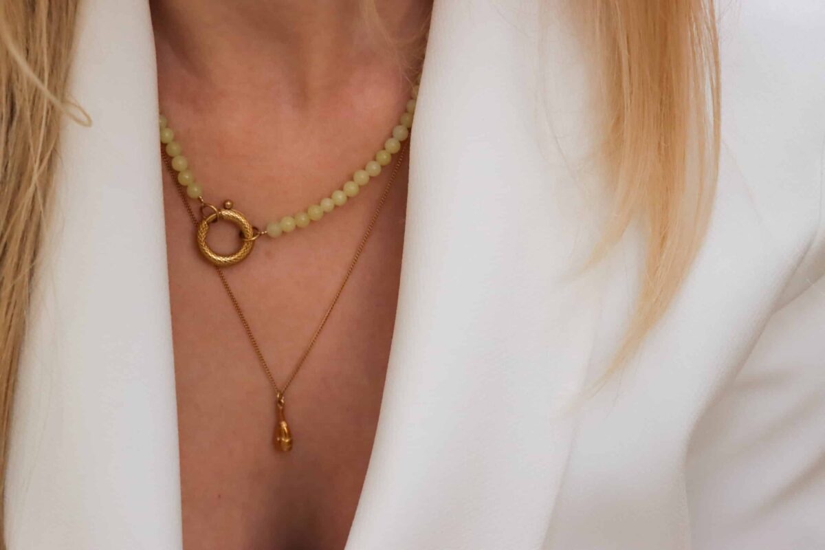 Citron snake necklace gold