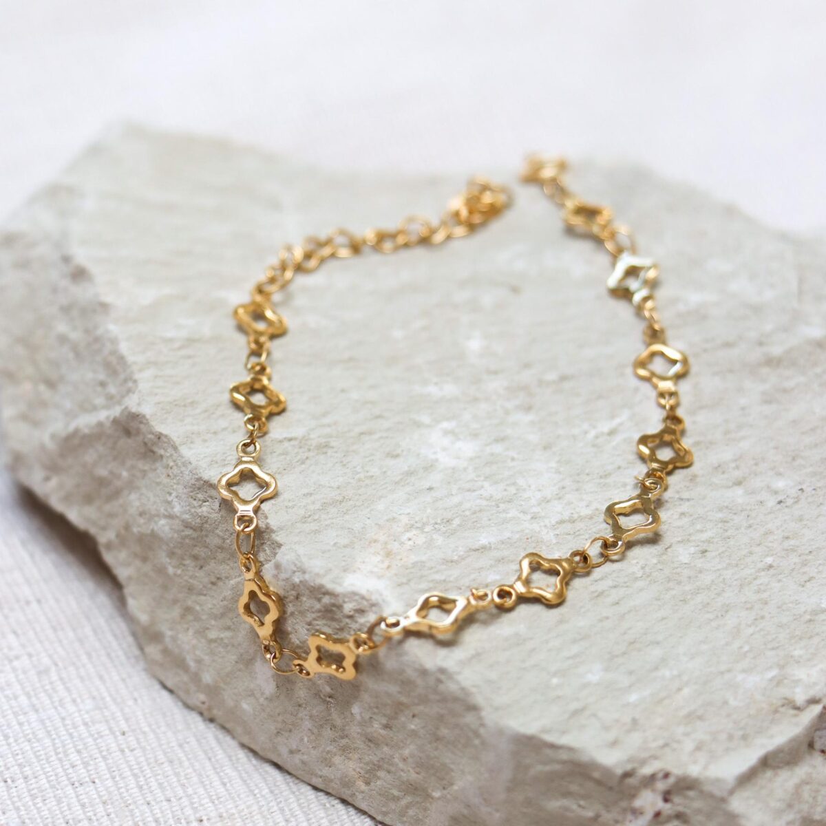 Clover row bracelet gold