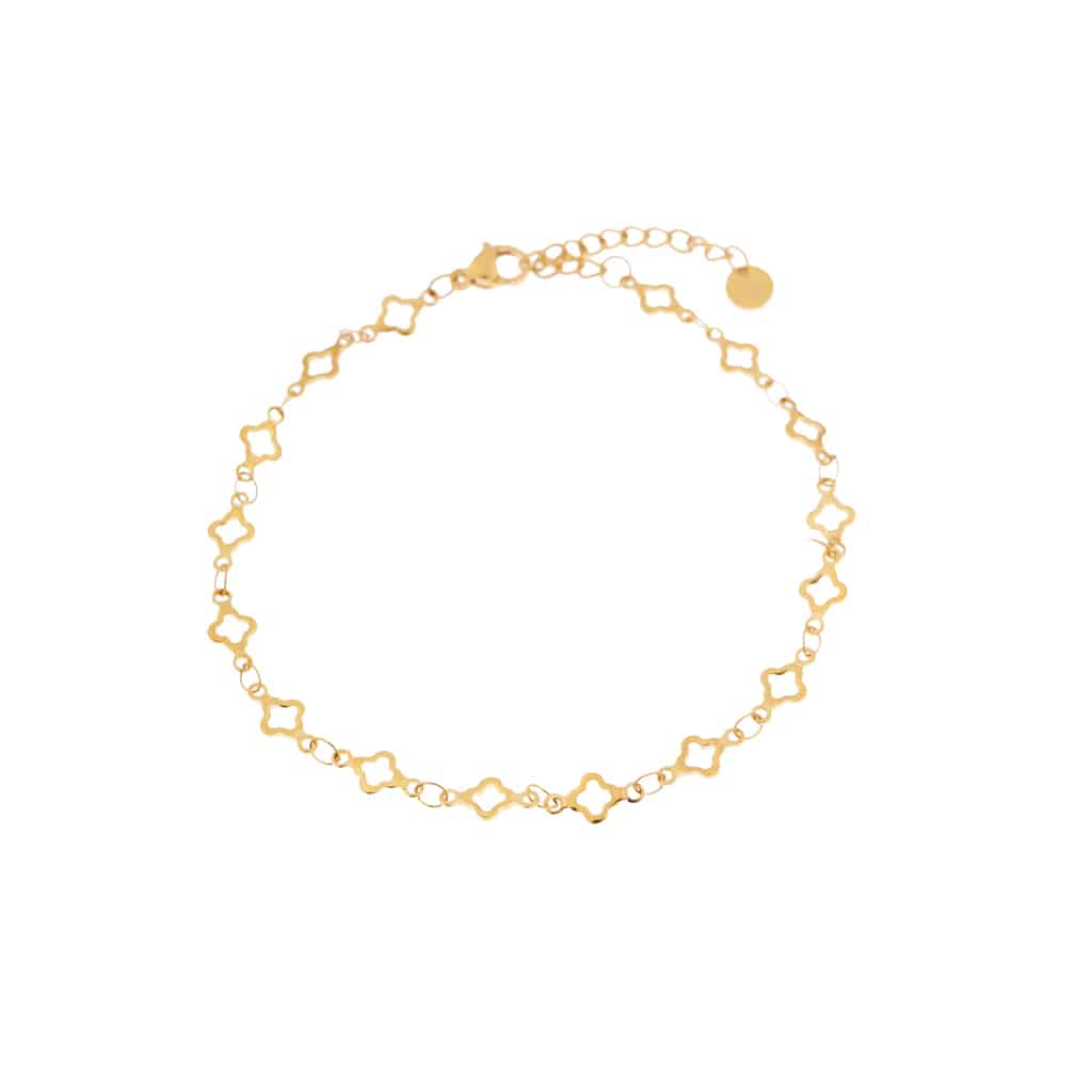 Clover row bracelet gold