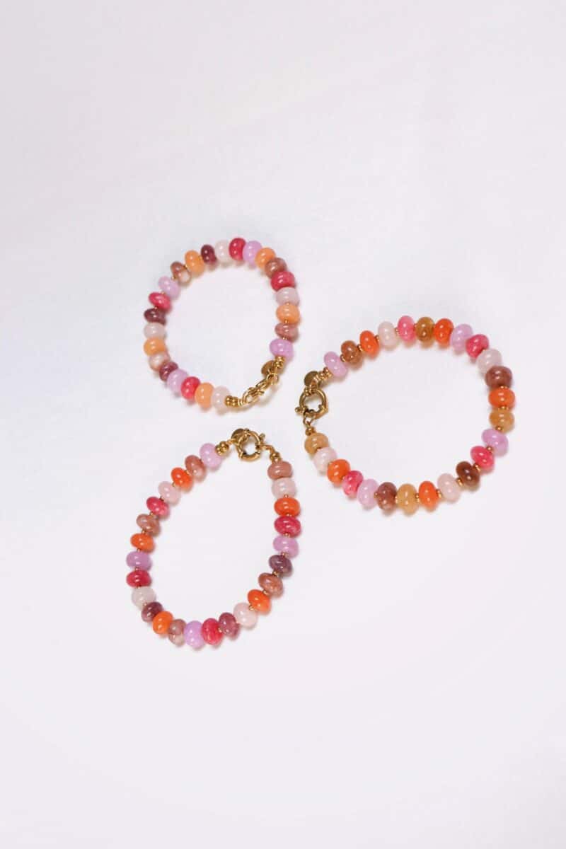 Colorful jade bracelet gold