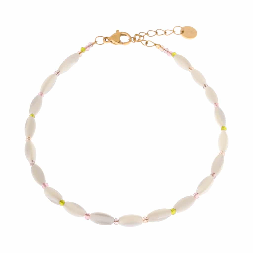 Colorful shell anklet gold