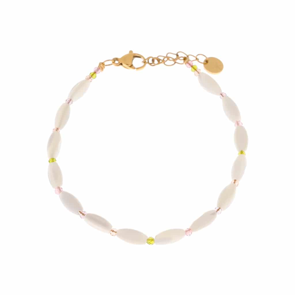 Colorful shell bracelet gold