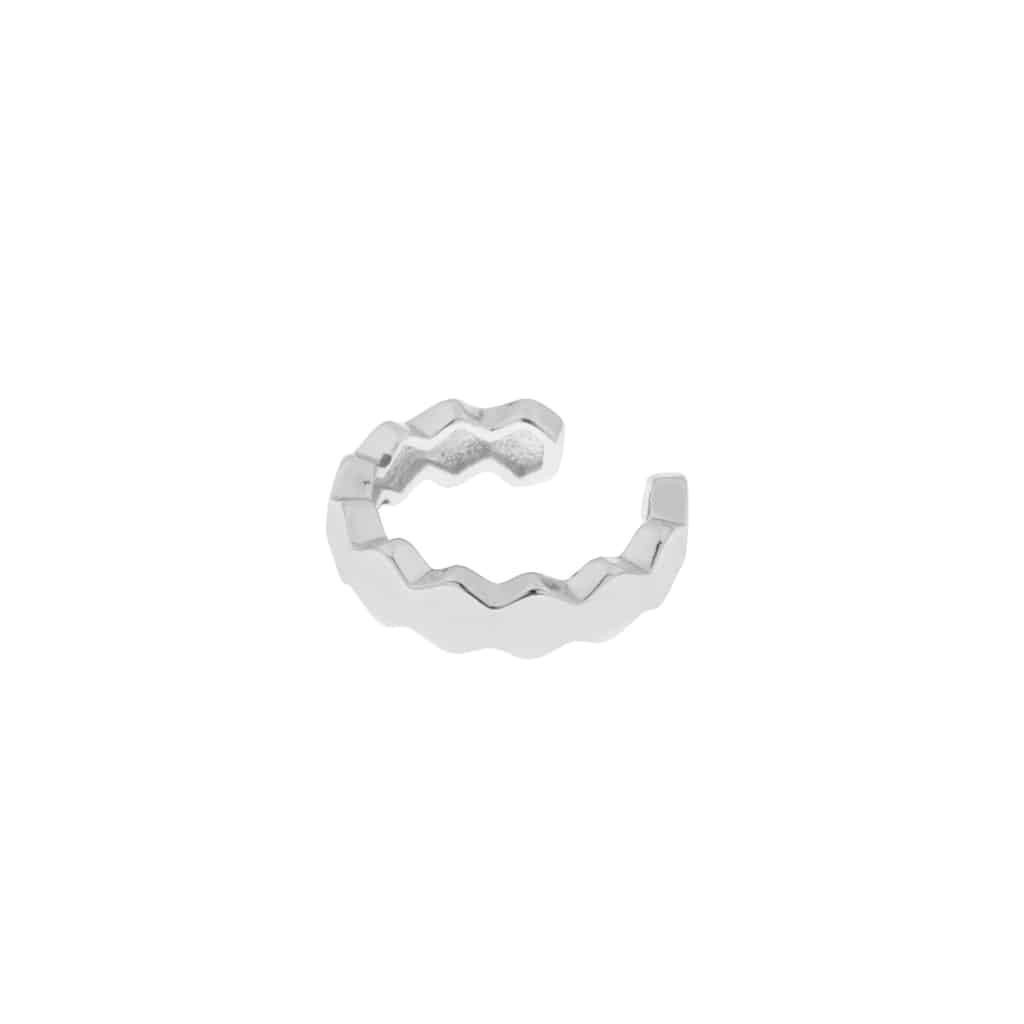 Croco ear cuff silver