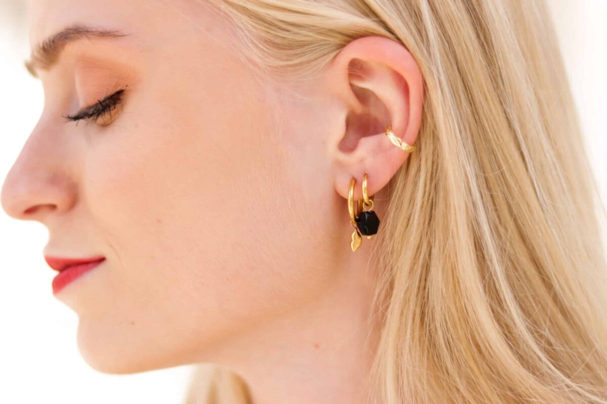 Cross ear cuff gold