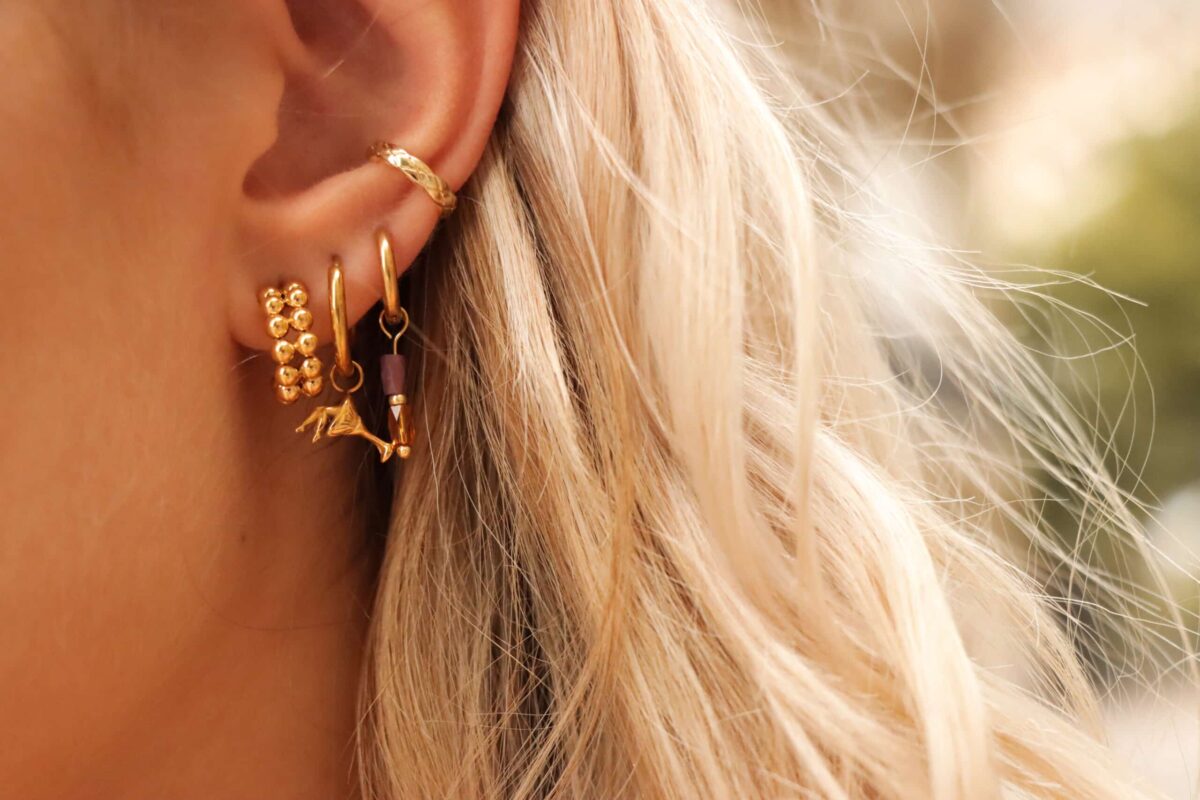 Cross ear cuff gold
