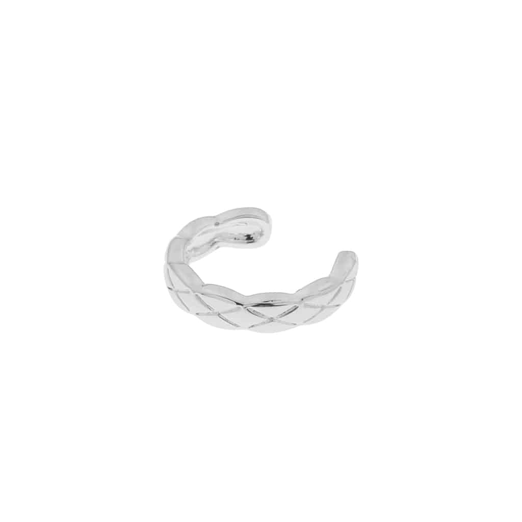 Cross ear cuff silver