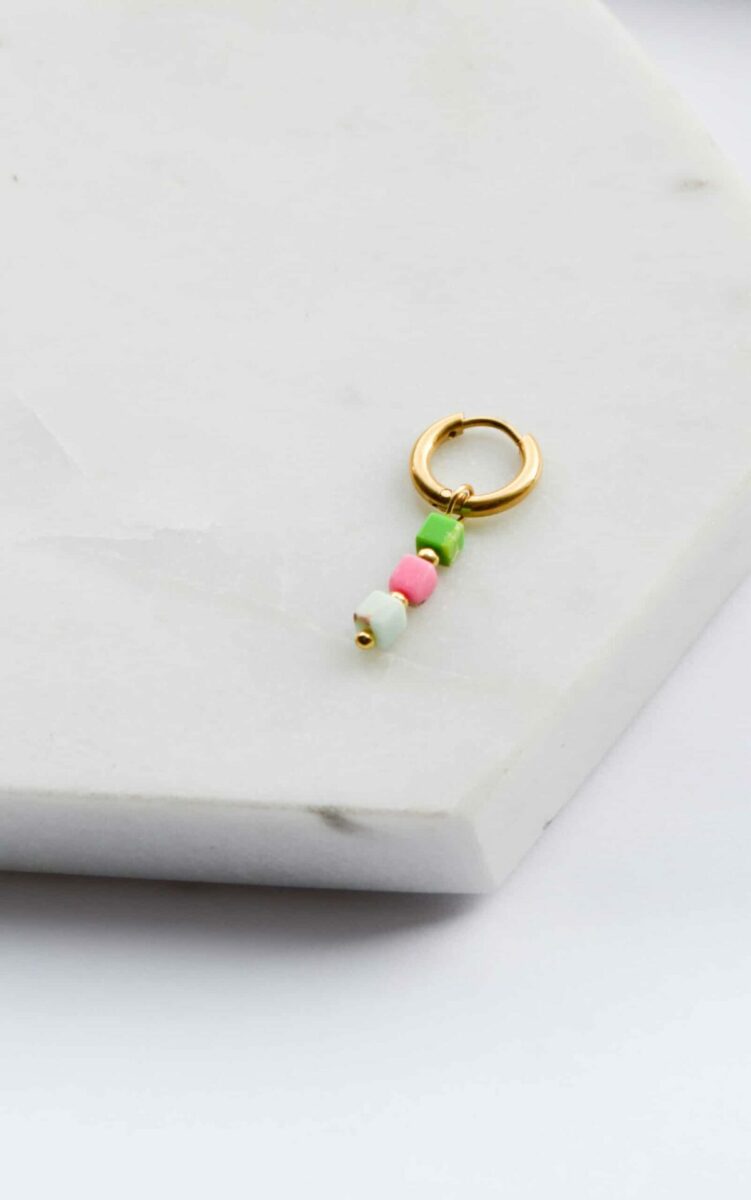 Cube color hoop gold