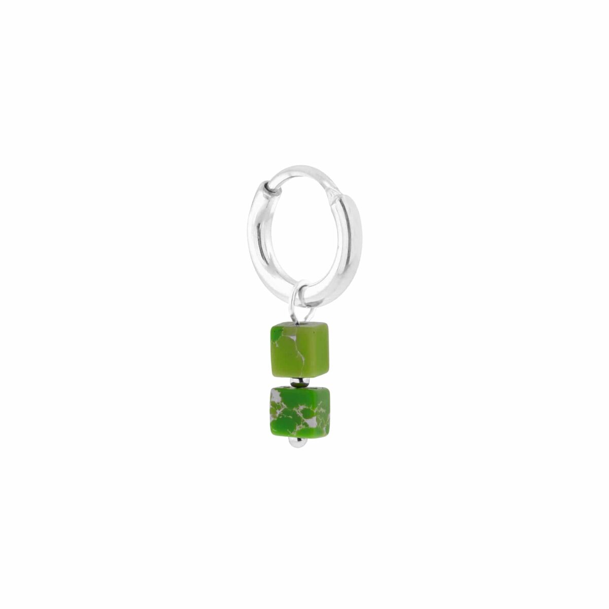 Cube green hoop silver