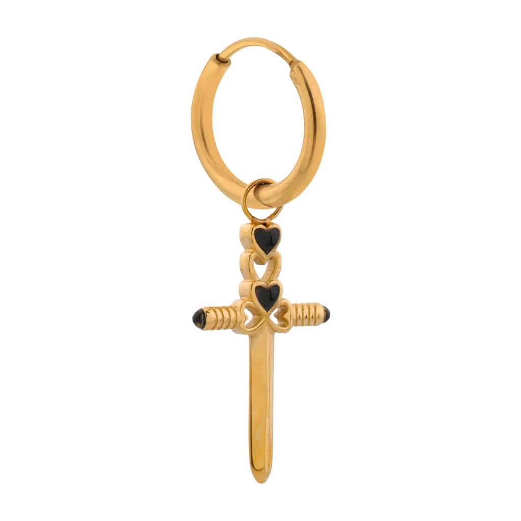Cupid's dagger hoop gold