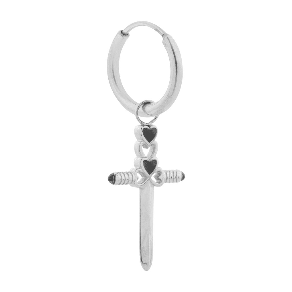 Cupid's dagger hoop silver