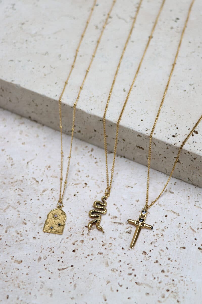 Cupid's dagger necklace gold
