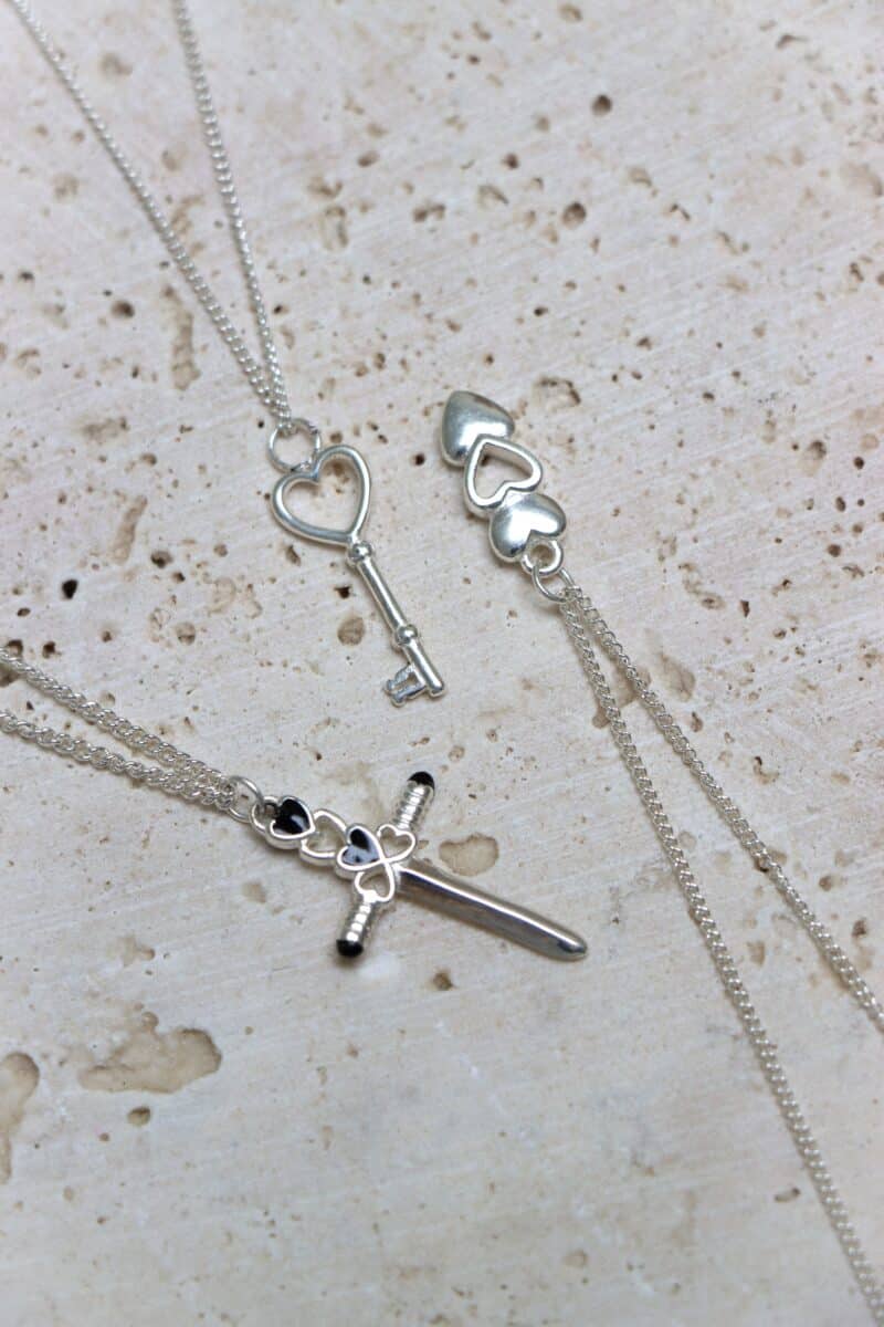 Cupid's dagger necklace silver