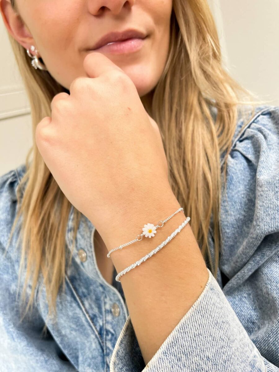 Daisy bracelet silver