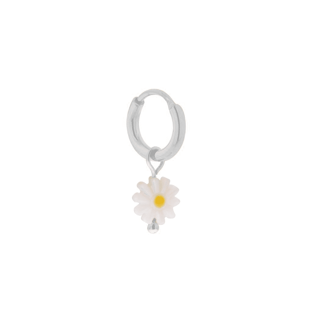 Daisy hoop silver