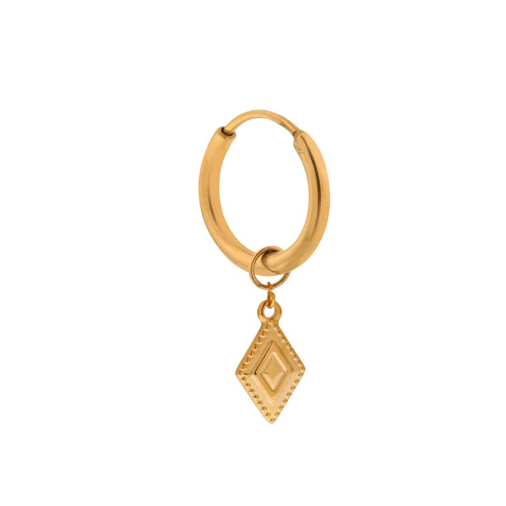 Diamond dots hoop gold