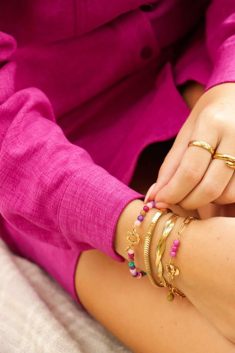 Disco beads bracelet gold
