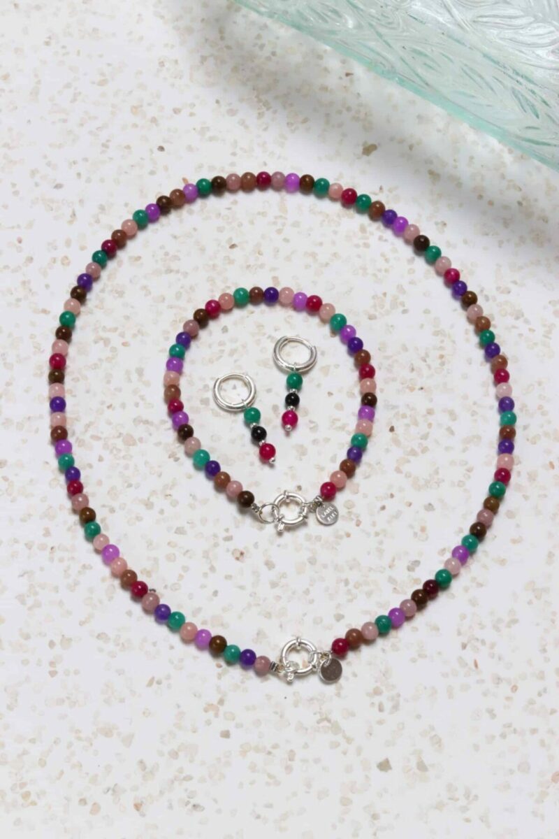 Disco beads bracelet silver