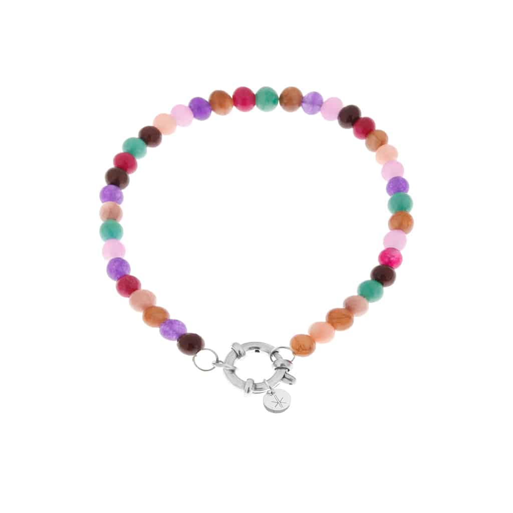 Disco beads bracelet silver