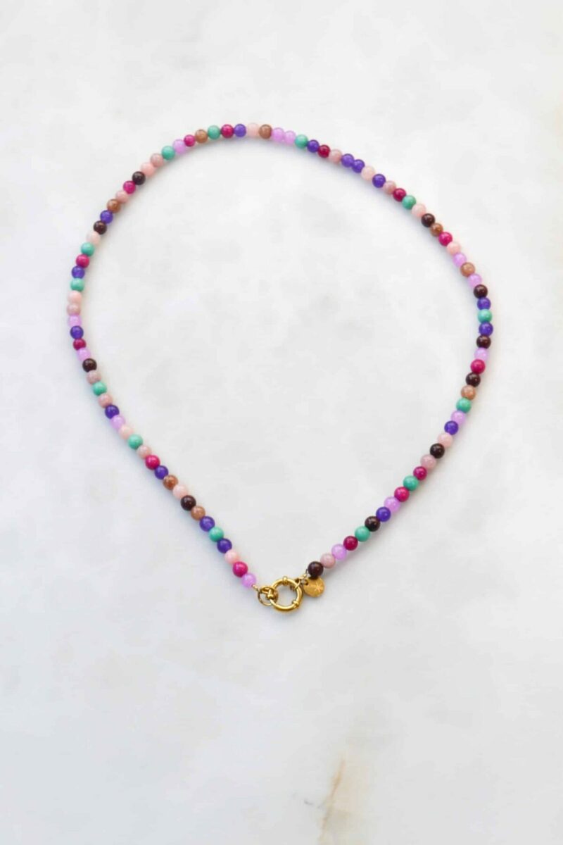 Disco beads necklace gold