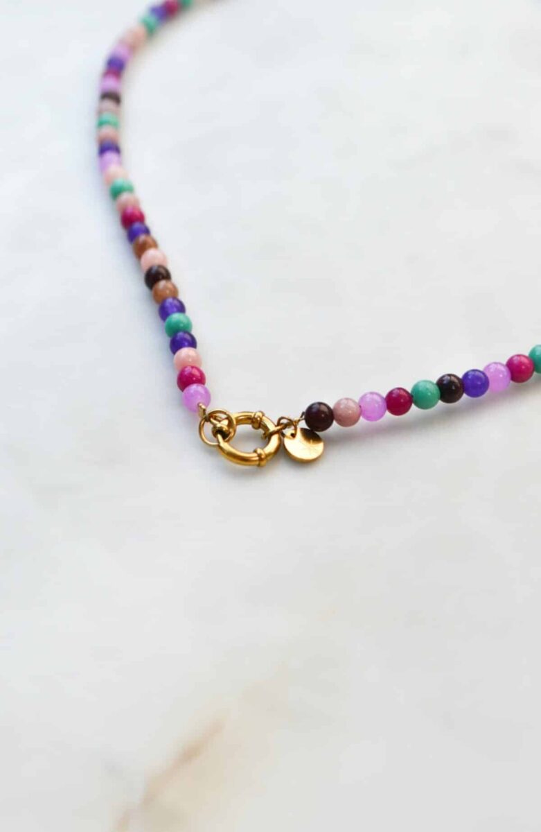 Disco beads necklace gold