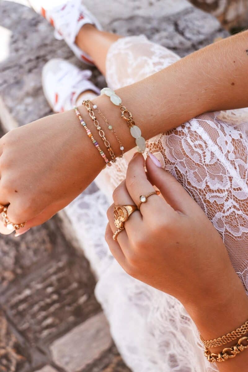 Dottie green bracelet gold