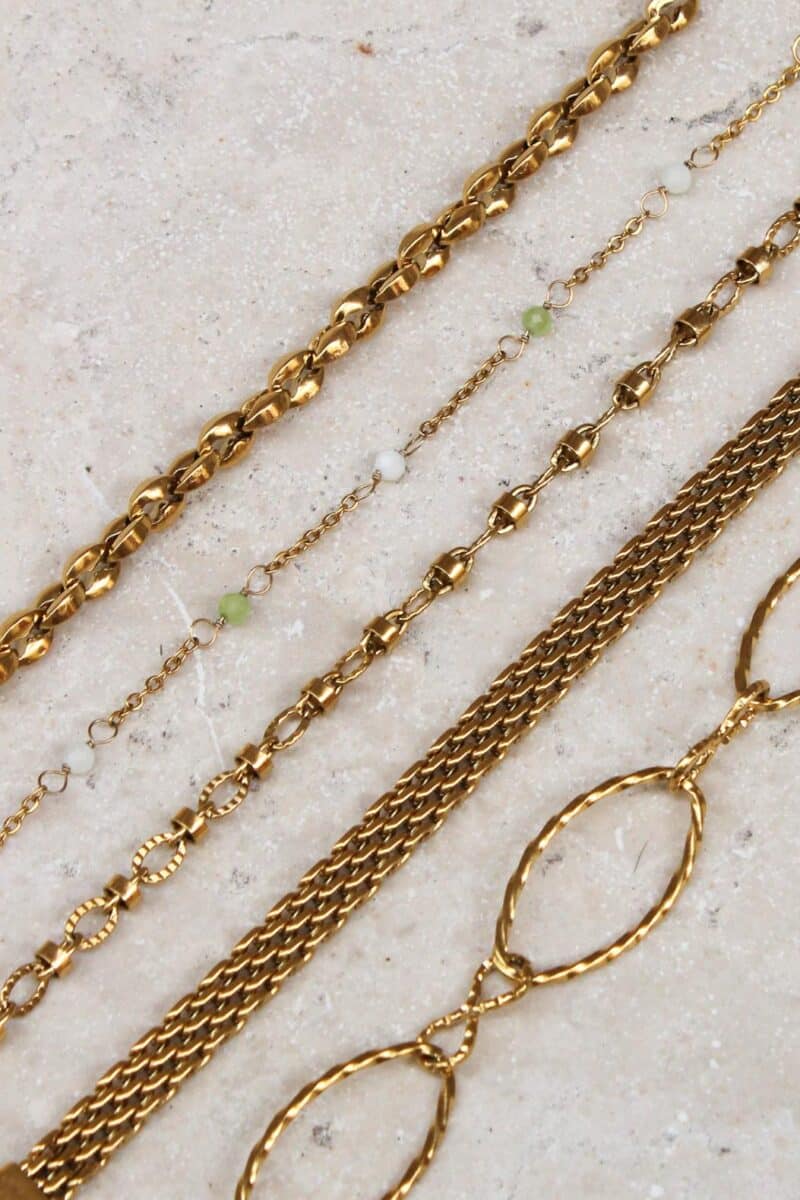 Dottie green bracelet gold