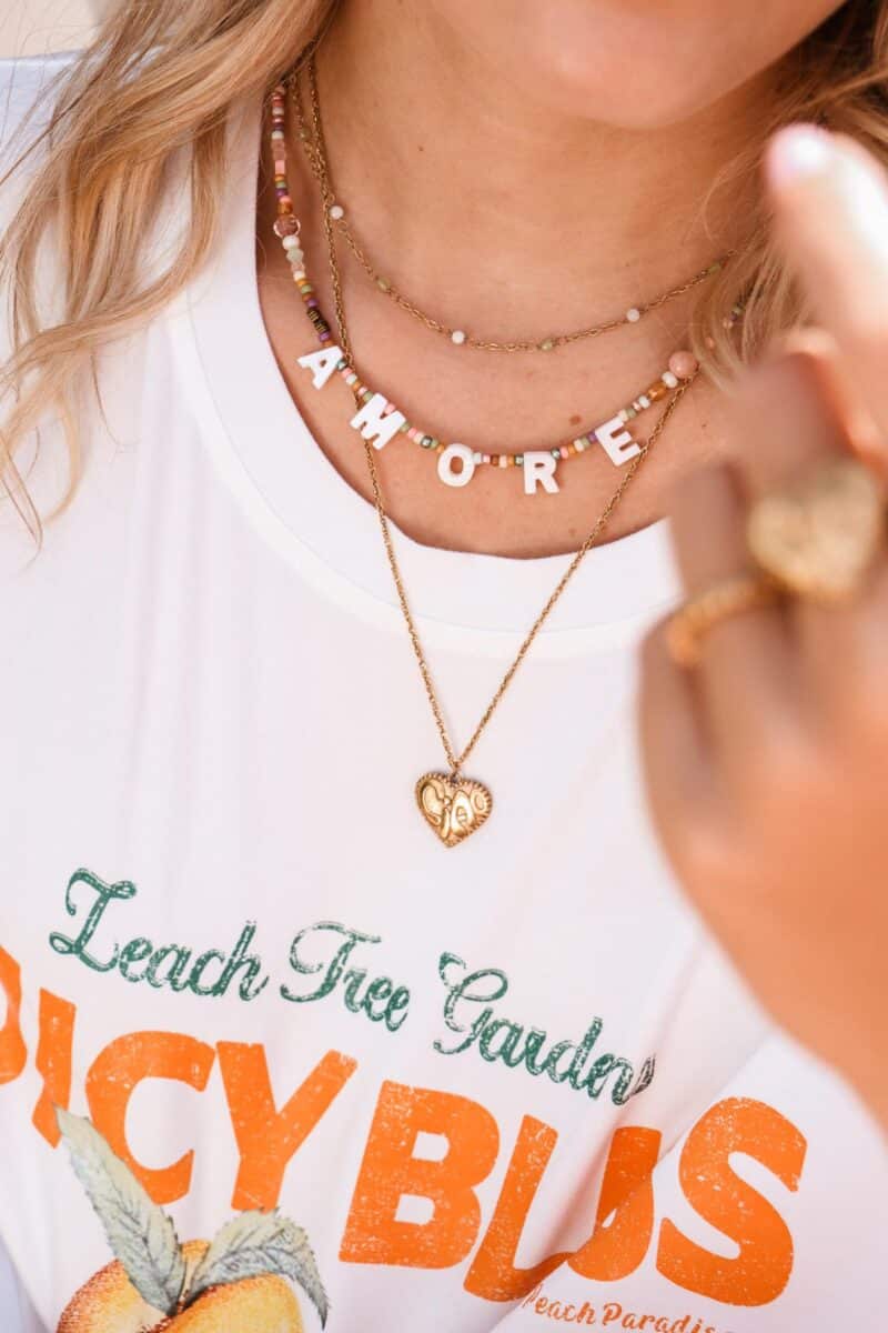 Dottie green necklace gold