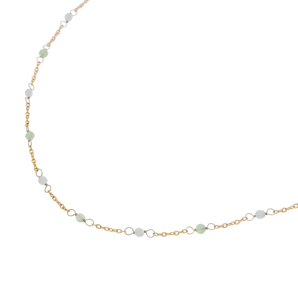 Dottie green necklace gold