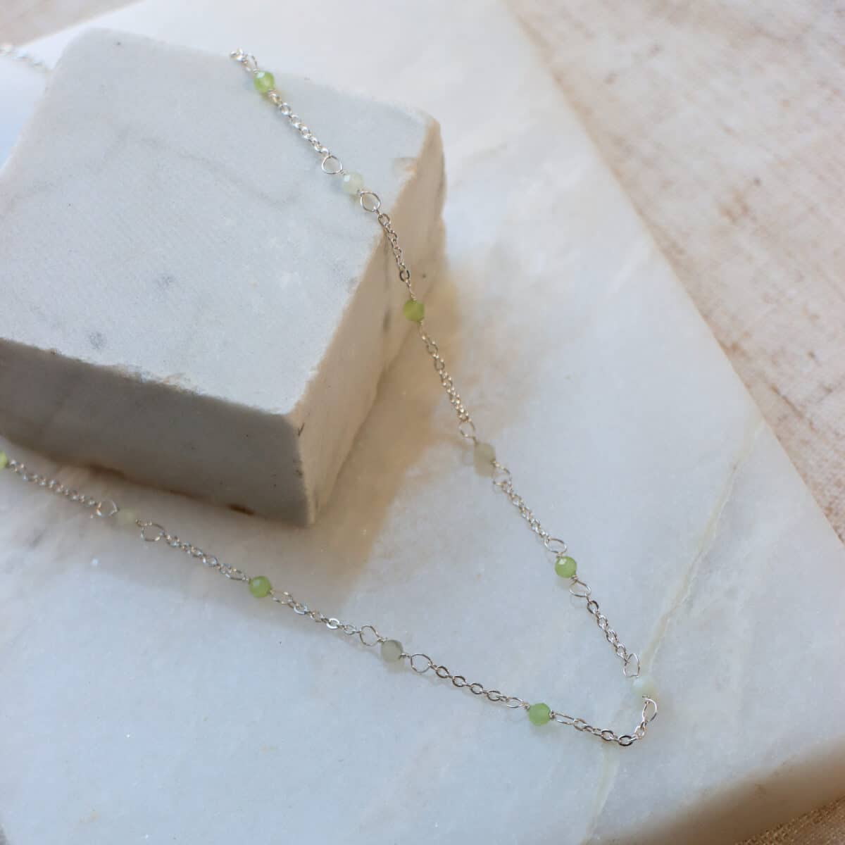 Dottie green necklace silver