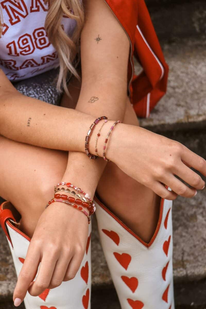 Dottie ruby bracelet gold