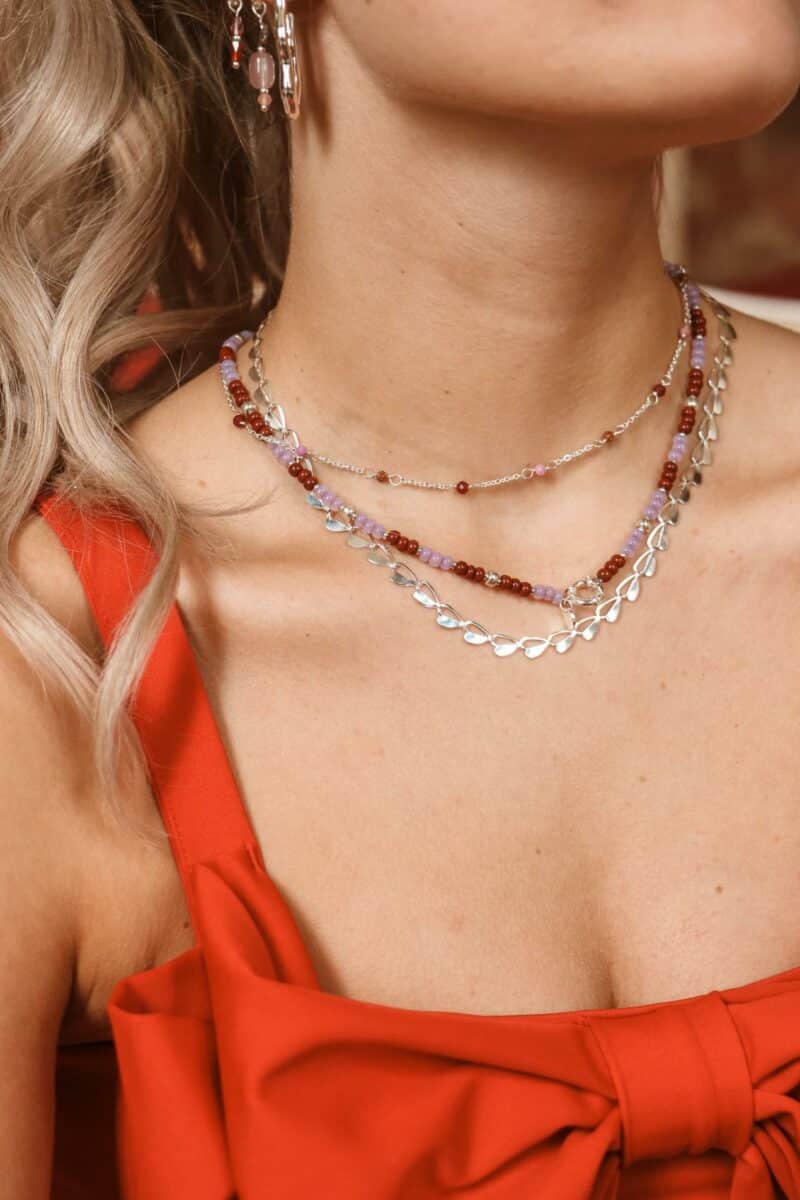 Dottie ruby necklace silver