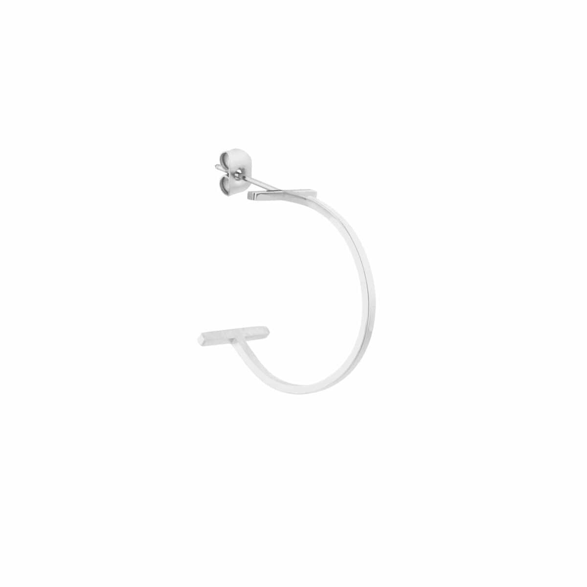 Double bar hoop silver